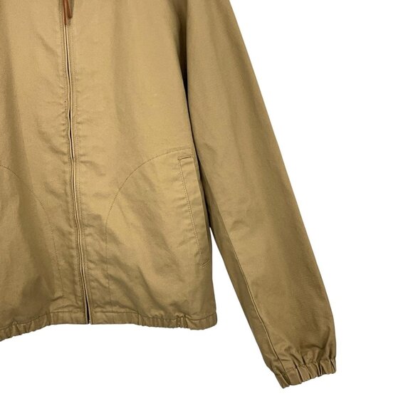 J.Crew Harrington Jacket Mens Medium Khaki Cotton Twill Zip Lined Bomber BJ059 - Picture 3 of 15